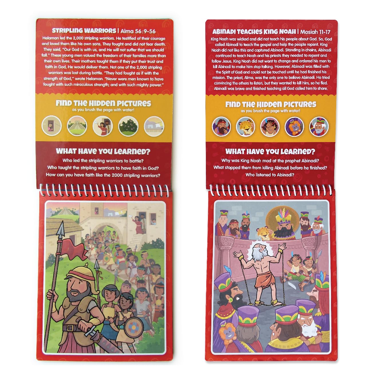 Two Pack Book Of Mormon Aqua Brush Activity Book Set, Color With Water Reusable Travel Activity By Kanga Toys