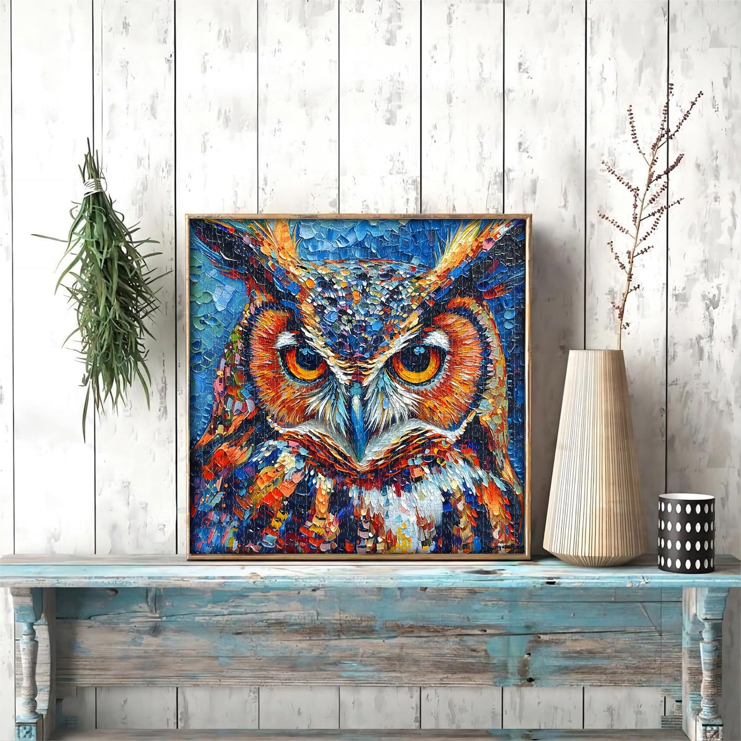 Pickforu Owl Puzzles 1000 Pieces, Bird Art Puzzles Hard, Impossible Difficult Jigsaw Puzzles 1000 Pieces Owl Painting, Challenging Puzzles As Owl Decor