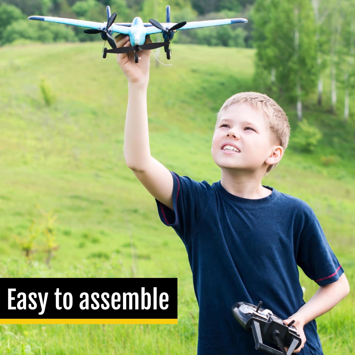 Top Race TR-C285G & TR-C385 Spare Propellers Set of 3 for RC Planes - Includes Propeller Savers & Adapters - Black