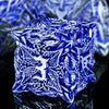 Mjdiceok Dnd Metal Dice Vine Leaf Set - 7 Role Playing Polyhedral D&D Solid Dungeons And Dragons Dice (Silver Blue)