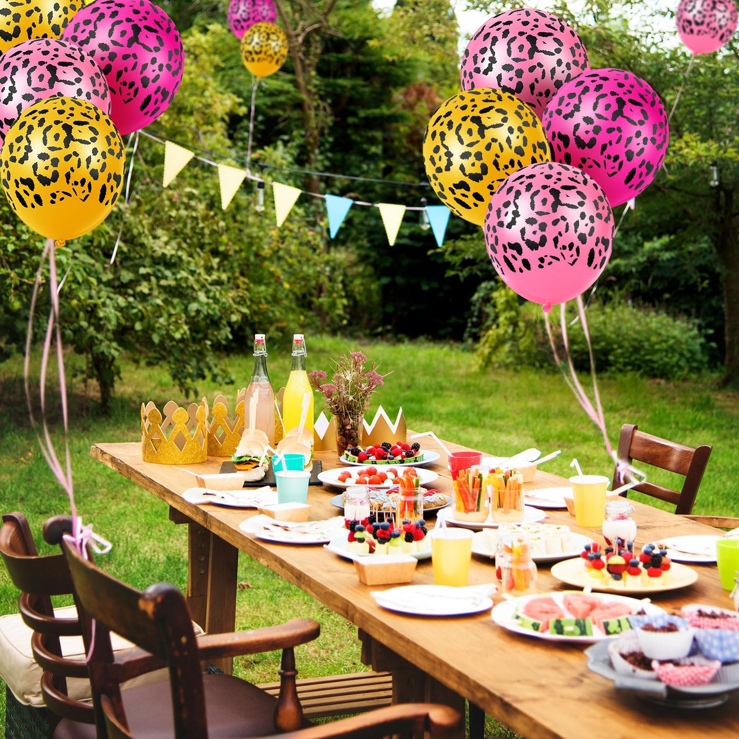 Gejoy 36 Pcs Cheetah Balloons, 12 Inch Pastel Leopard Print Latex for Jungle Theme Birthday Party Decorations