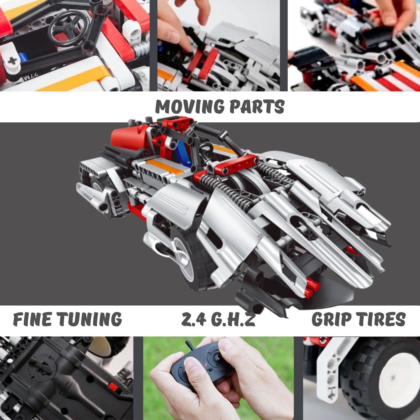 Stem Remote Control Car Building Toy Set For Kids 2 In 1 Snap Together Model Cars Kit To Build With 326 Pieces Cool Engineering Project Best Birthday Gifts For Boys Age 7-12 + Years Old