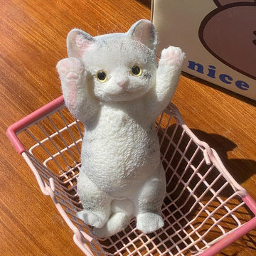 Big Taba Squishy Cat, Fluffy Sticky Soft Realistic Cat,Stress Relieving Cute Large Cat Toys for Family or Friends (Cheesecake Ca