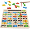 Magnetic Wooden Fishing Game Toy for Toddlers Alphabet Fish Catching Counting Games Puzzle with Numbers and Letters Preschool Learning ABC Math Educational Toys 3 4 5 Years Old Girl Boy Kids