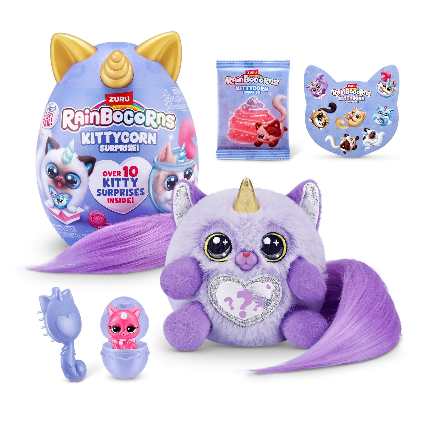Kittycorn Surprise Series 3 (Ragamuffin) By Zuru, Plush Toy, Collectible Plush Stuffed Animal, Slime, Surprise Eggs For Girls