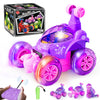 Tcvents Pink Purple Remote Control Car For Girls 3 4-7 8-12 Years Old, 4Wd Rc Stunt Car Rechargeable Rc Cars Toy Vehicle With 36