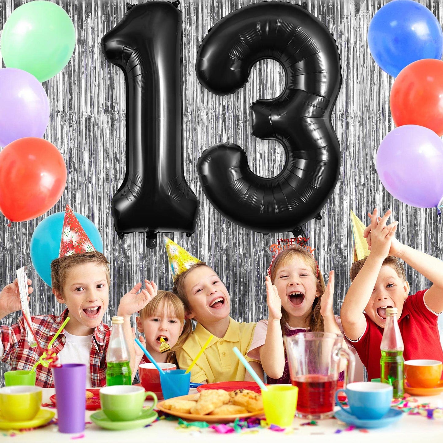 Black 13 Balloon Numbers, Large 13 Or 31 Foil Balloons, Big Number Balloons 40 Inch For 13Th / 31St Birthday Party And Anniversa