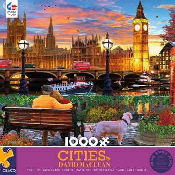 Ceaco 1000 Piece Jigsaw Puzzle - On The Thames in London - Multicolor - Model 3166-8 - Cardboard