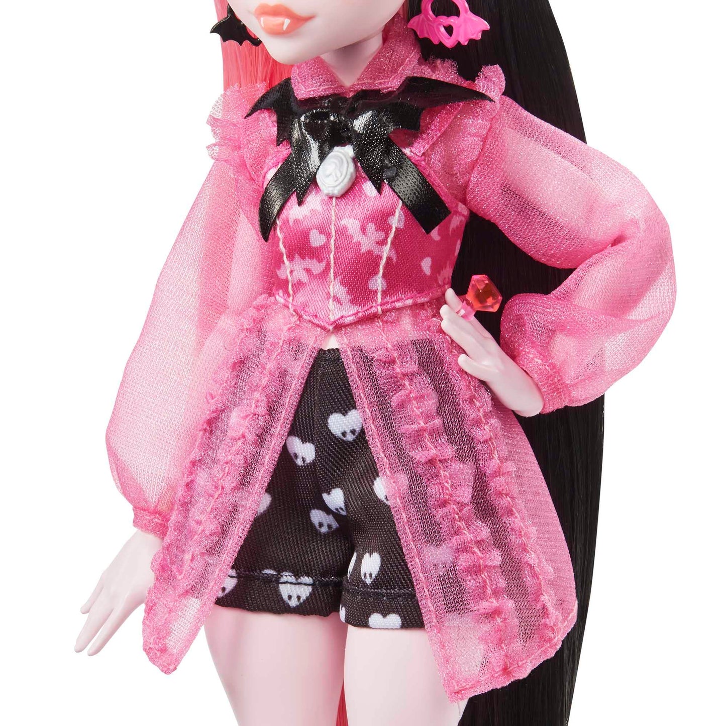Monster High Draculaura Fashion Doll, Pink & Black Hair, Includes Accessories & Pet Bat, Model HHK51, Multicolor