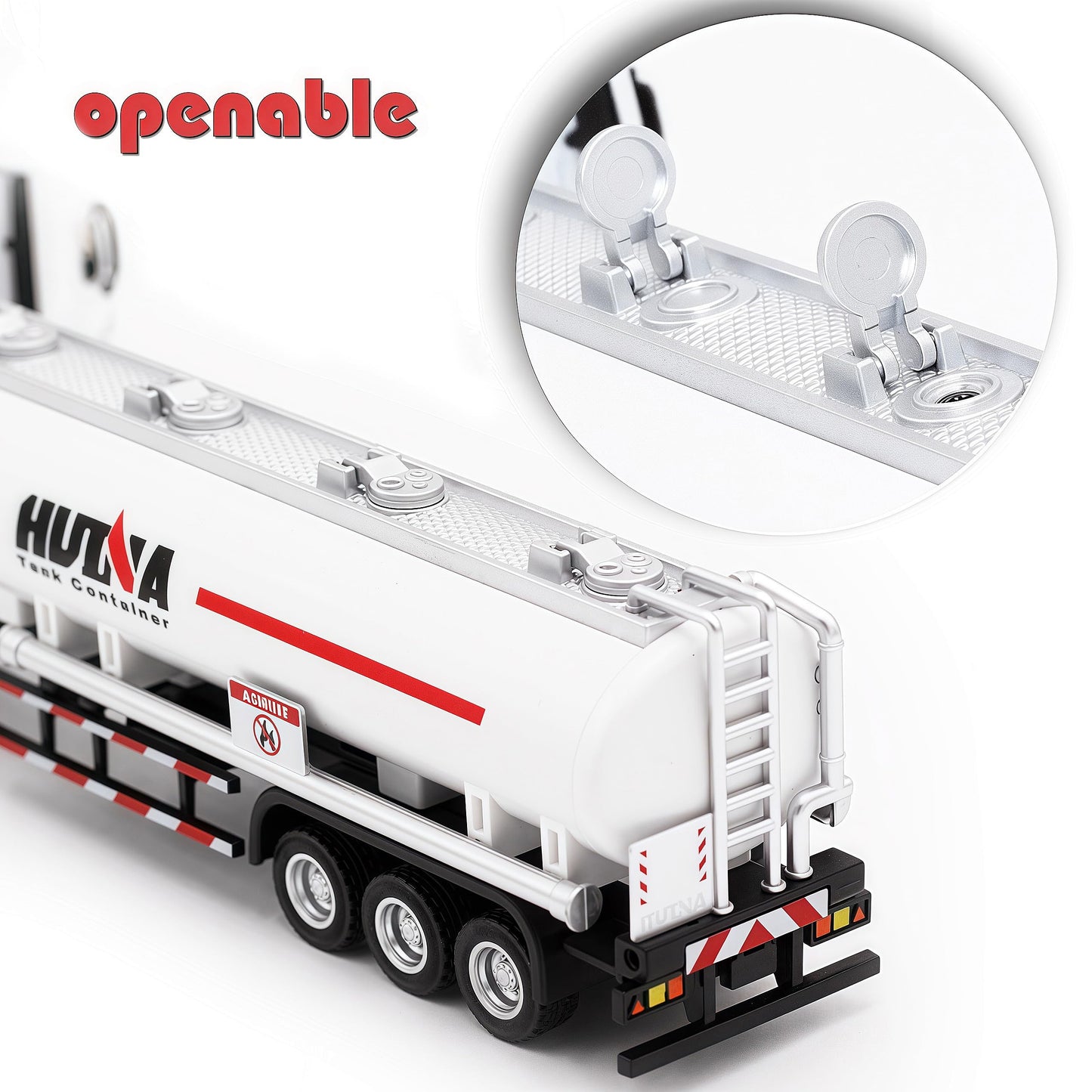 Gemini&Genius Oil Tanker Trailer Toy, Heavy Duty Realistic Look Alloy Hauler Car Toys Vehicle, 1:50 Scale Diecast Tanker Truck,