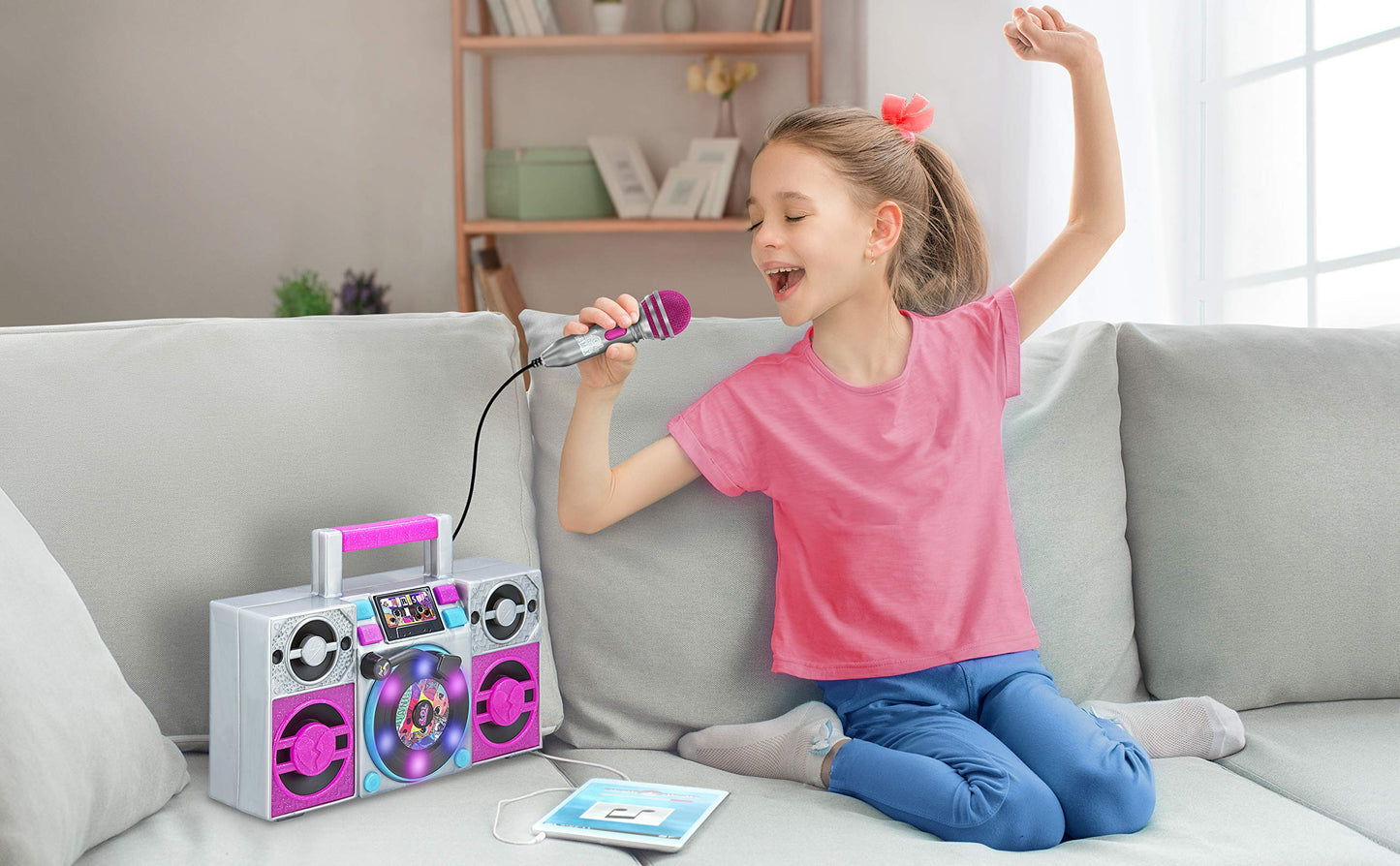 Lol Surprise Omg Remix Karaoke Machine Sing Along Boombox With Real Karaoke Microphone For Kids, Built In Music, Flashing Lights, Record, Turntable With Sound Effects, Connect Device