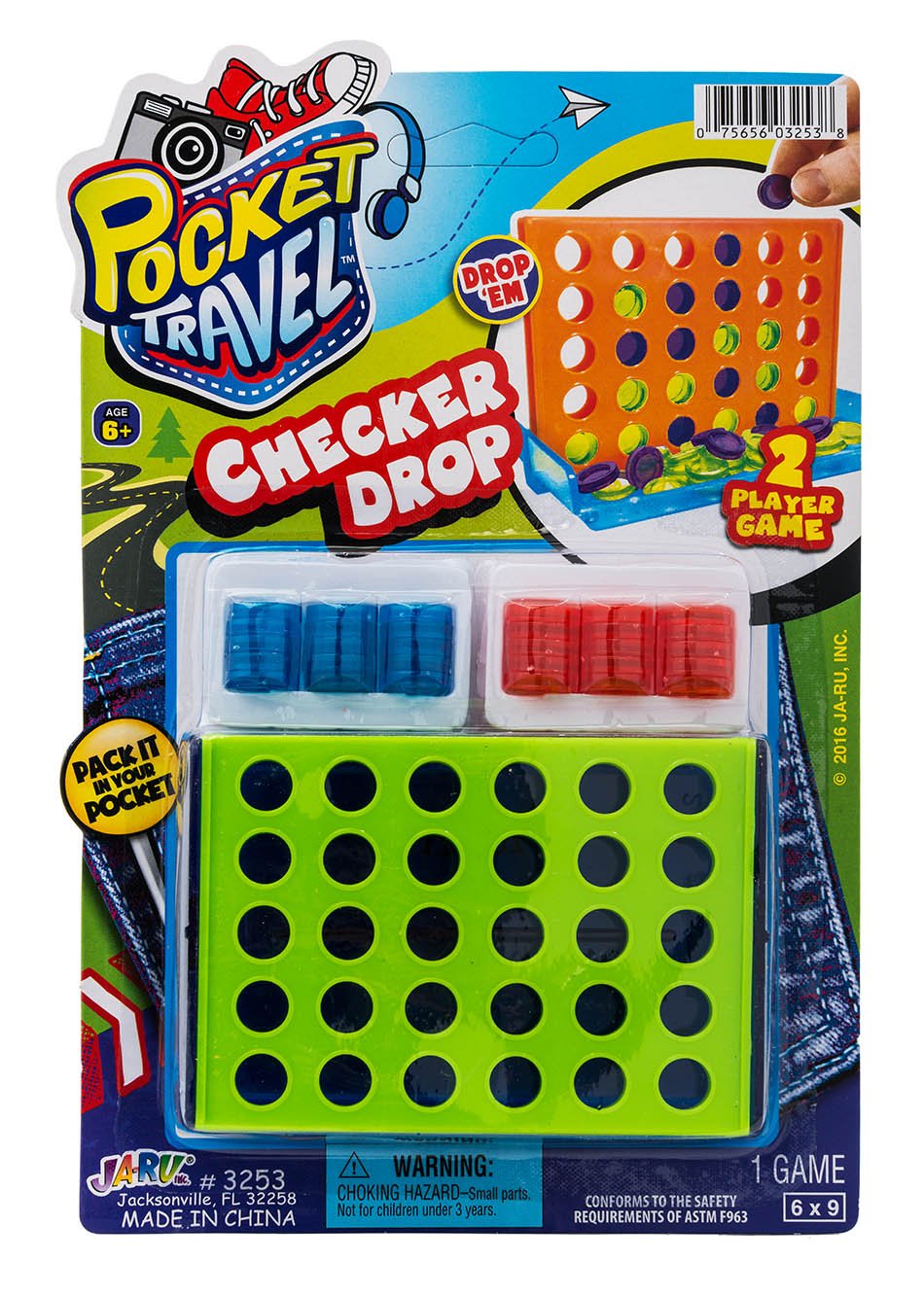 JA-RU Mini 4 in a Row Game (1 Toy) - Classic Four in a Row Game for Kids | Mini Board Games for Travel, Indoor Recess Games for