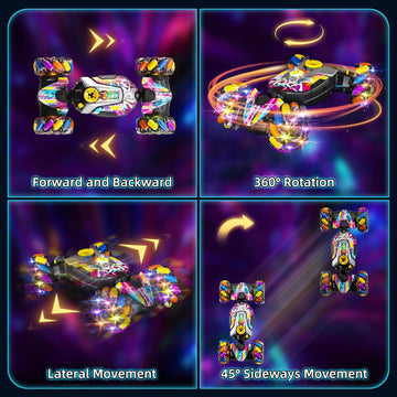 RC Cars,Gesture Sensing RC Stunt Car with Light & Music,Custom Command Operation,4WD,45 Driving,360 Rotating,2.4Ghz Remote Contr