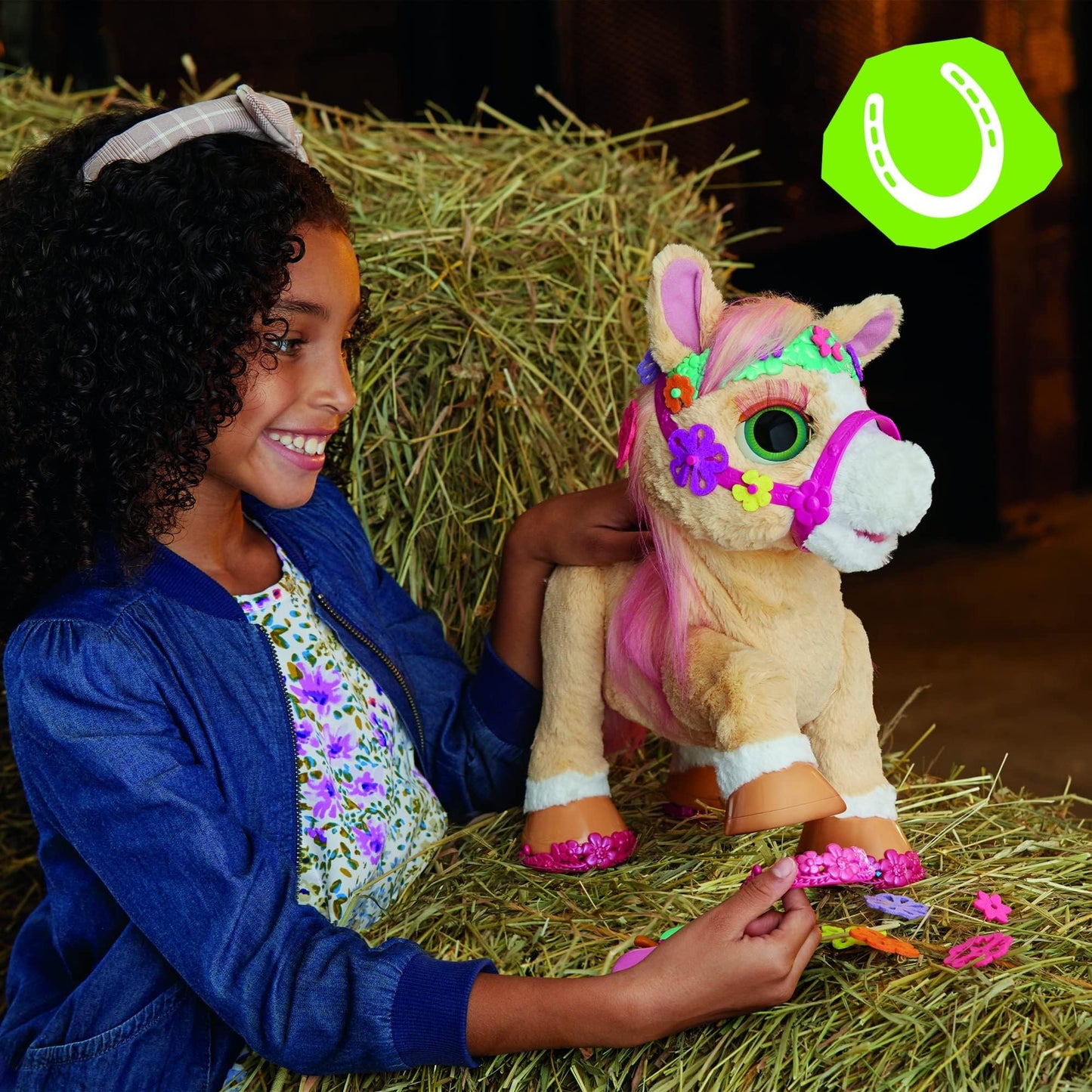 FurReal Cinnamon, My Stylin Pony Toy, 14-Inch Electronic Pets, 80+ Sounds & Reactions, 26 Accessories, Interactive Toys for 4 Ye