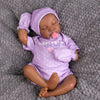 Aori 18-inch Black Reborn Baby Doll - Realistic Soft Vinyl, Purple, Model AORI24564