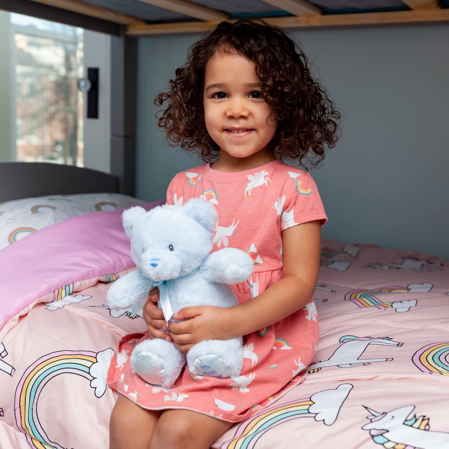 Jolitee My First Bear Stuffed Animal - Blue Plush Bear 10''