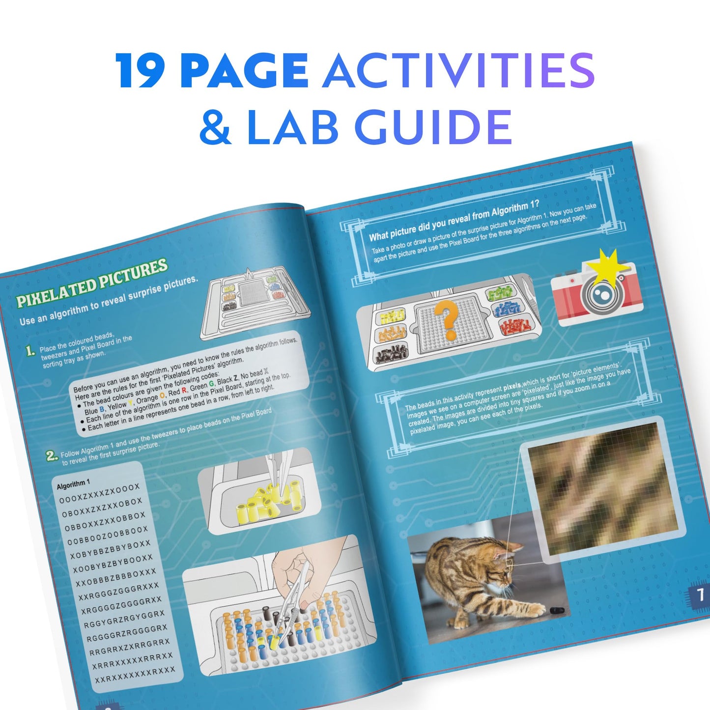 Playz My First Coding & Computer Science Kit - Learn About Binary Codes, Encryption, Algorithms & Pixelation Through Fun Puzzling Activities Without Using A Computer For Boys, Girls, Teenagers, Kids