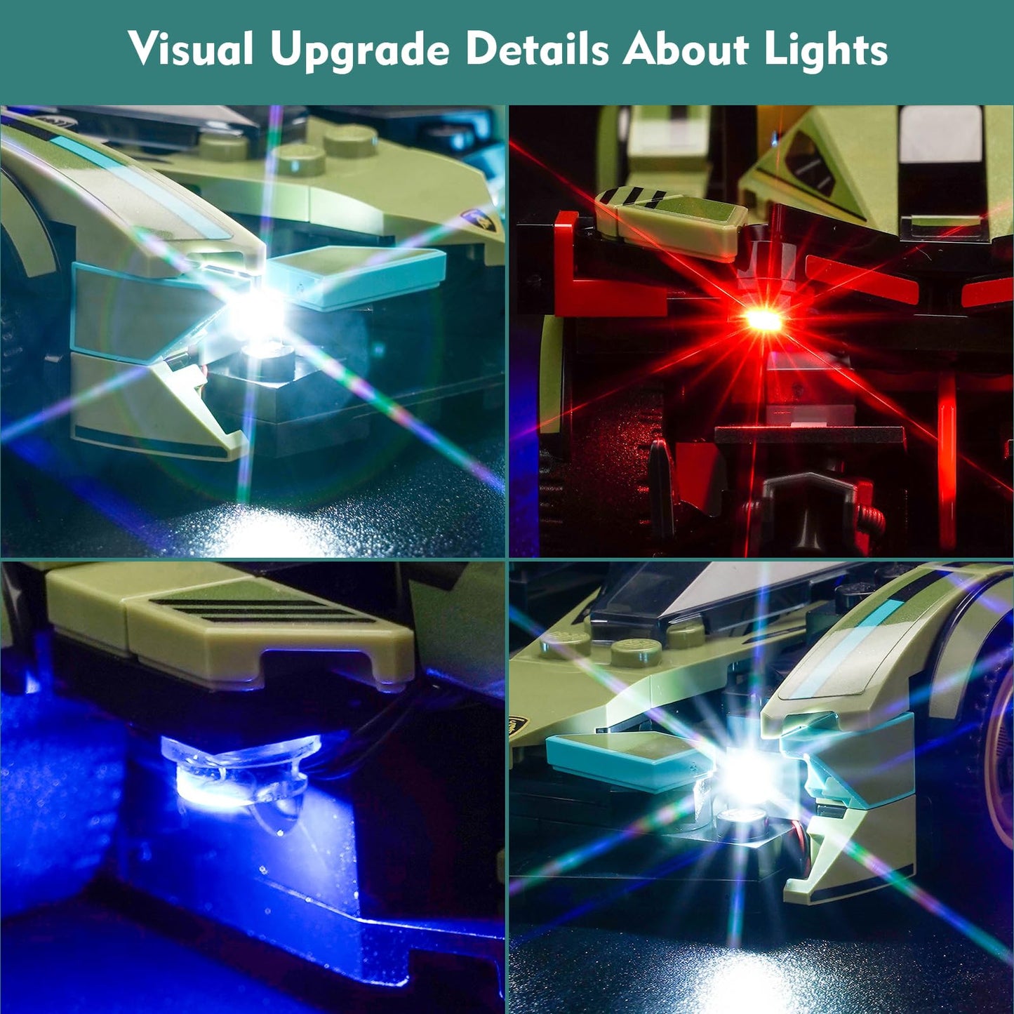 Locolee Led Light Kit Compatible With Lego 76923 Lamborghini Lambo V12 Vision Gt Super Car - No Models Only Light, Creative Ligh