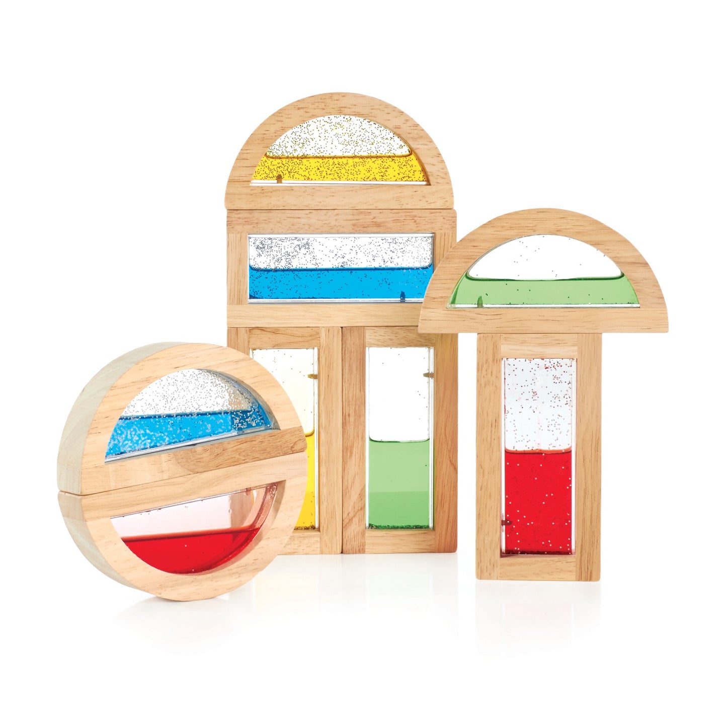 Guidecraft Rainbow Blocks - Shimmering Water: Creative Colorful Learning And Educational, Construction Building Toys Set For Kid
