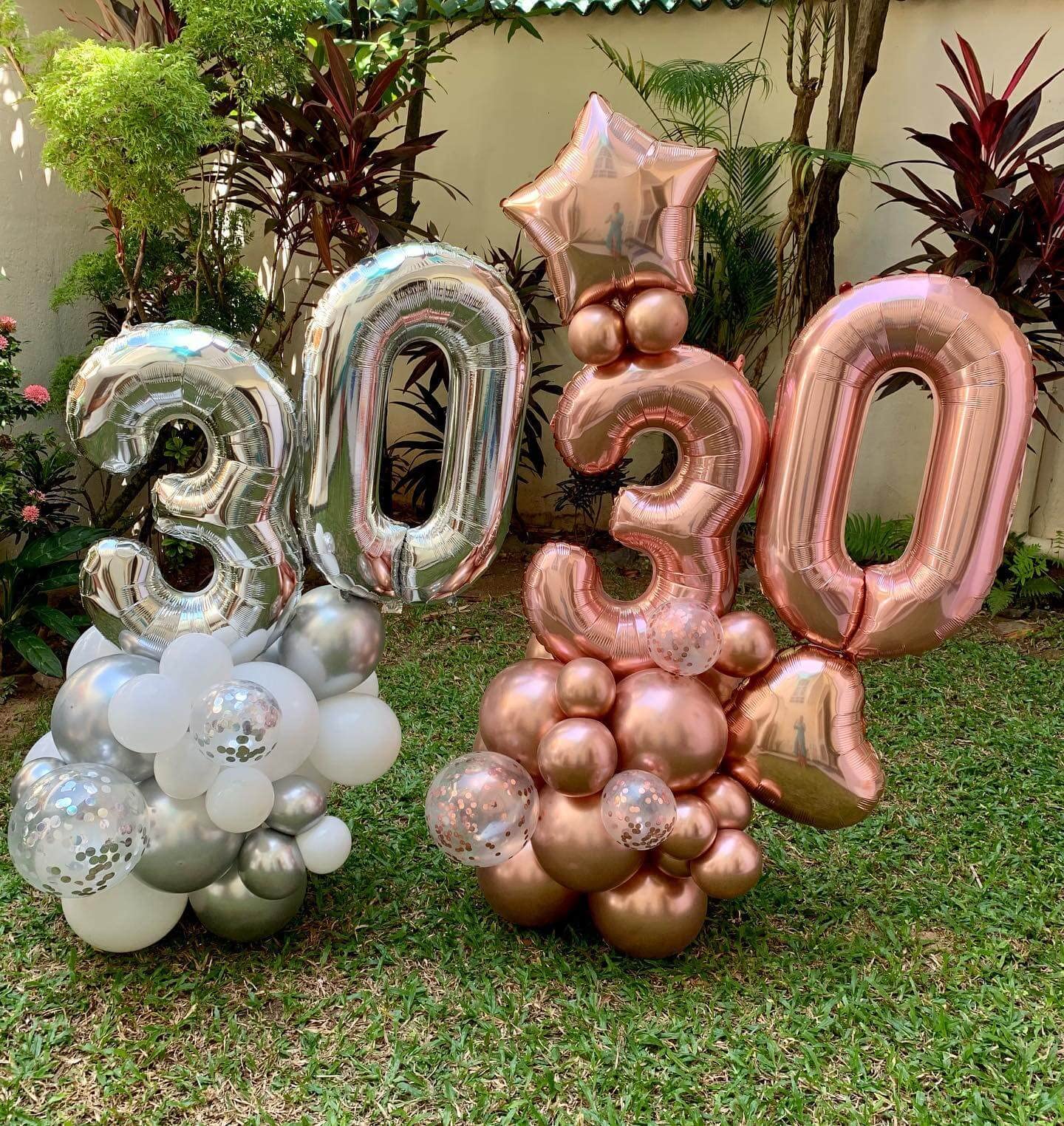 40 Inch Silver 30 Number Balloons Giant Jumbo Huge 30 Foil Mylar Helium Number Digital Balloons Silver Birthday Mylar Digital Ba