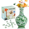 164 Pcs Vase Puzzle mature-themed 3D Plastic Jigsaw Vase Puzzle Gift for mature-themeds for Home Decoration and Flower Arrangement (Green Leaf)