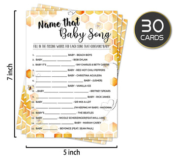 Baby Mad Libs, Baby Shower Game, Gender Reveal Party Supplies,Honeycomb Bumble Bee Party Decorations,- 30 Game Cards (Bb013-Yx12