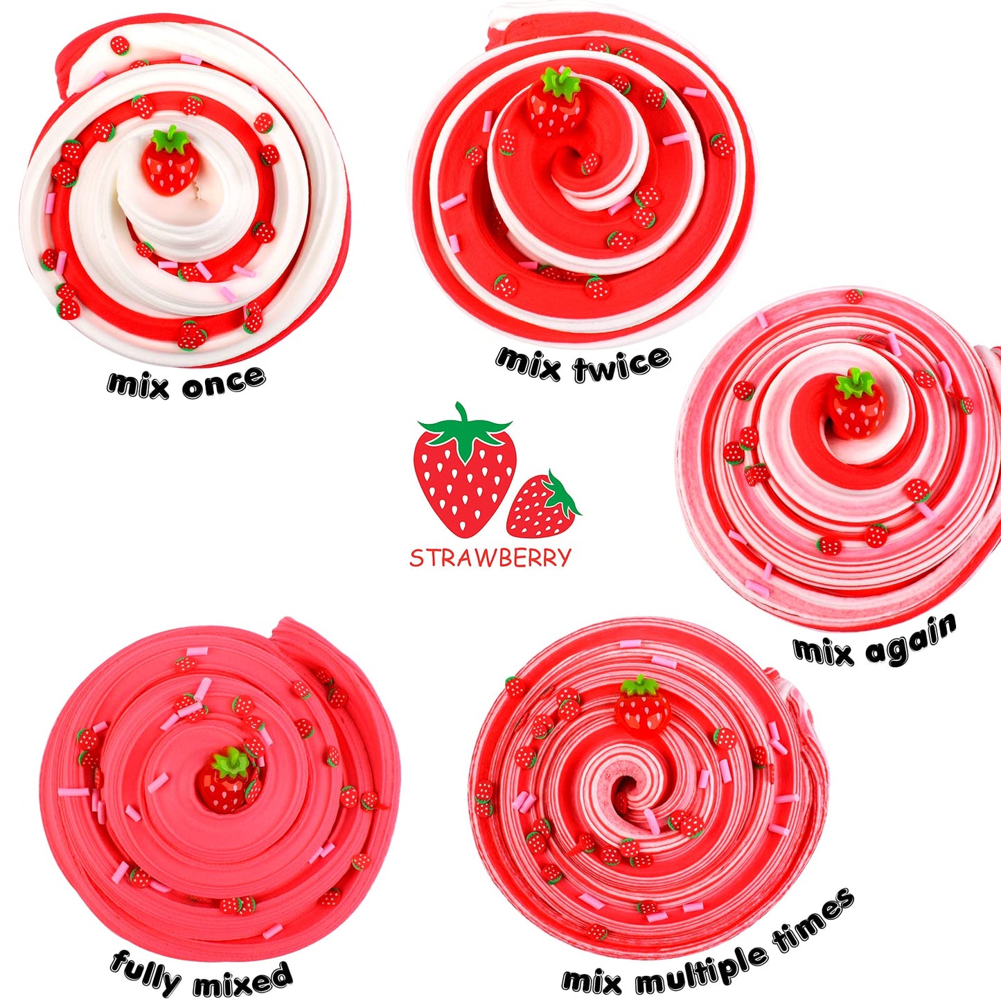 CIOAIWAE Butter Slime Kit Strawberry Slime Super Soft and Non-Sticky Party Favors Slime Toys for Girls Boys (7oz 200ML)