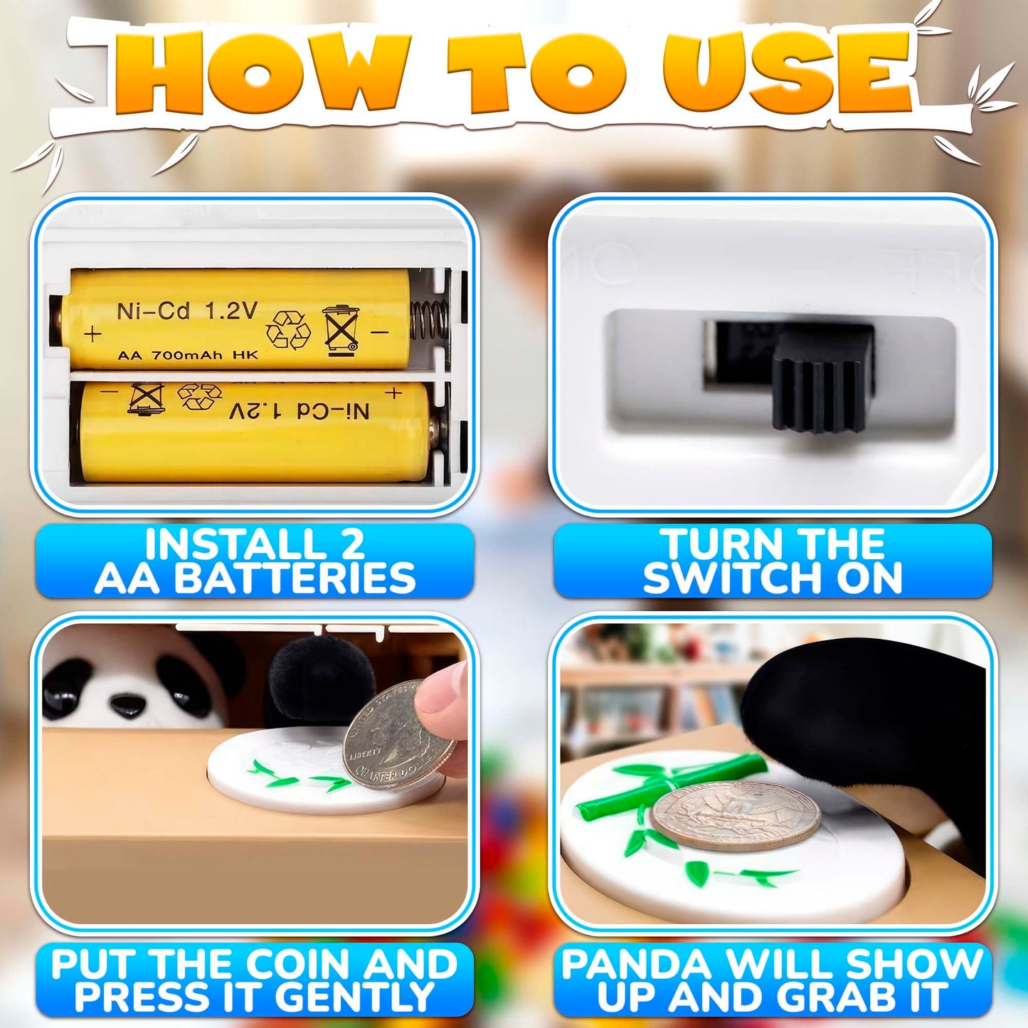 Coin Piggy Bank Panda Toy - Little Panda Bamboo Bank Money Bank Cute Panda Bank Stealing Automatic Box - Boys Piggy Bank Stealing Panda Coin Bank Money Savings Bank Kids Piggy Bank Girls