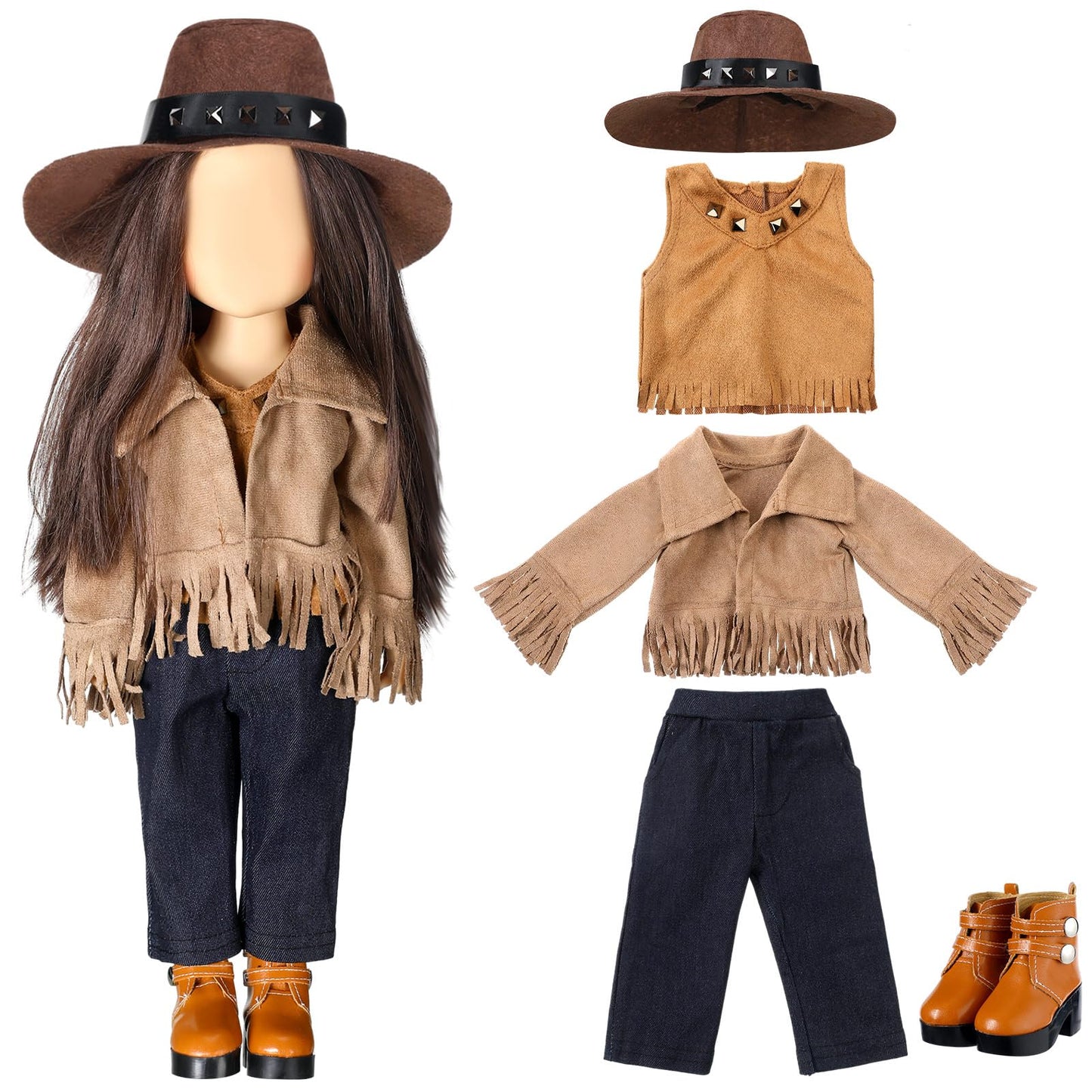 Bencailor Christmas 18 Inch Doll Clothes And Accessories Winter Doll Outfits Set Sweaters Trousers Hats Shoes For 18 Inch Doll G