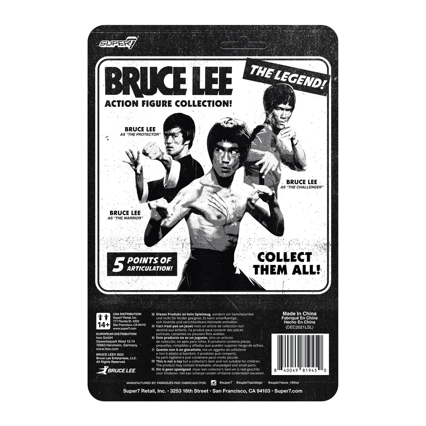 Super7 Bruce Lee The Protector - 3.75' Bruce Lee Action Figure Classic Movie Collectibles And Retro Toys