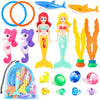 Huuidy Pool Diving Toys For Kids 4-12 Set, Mermaid Toys Dive Toy For Toddlers With Storage Bag, Diving Rings Gems For Pool Games