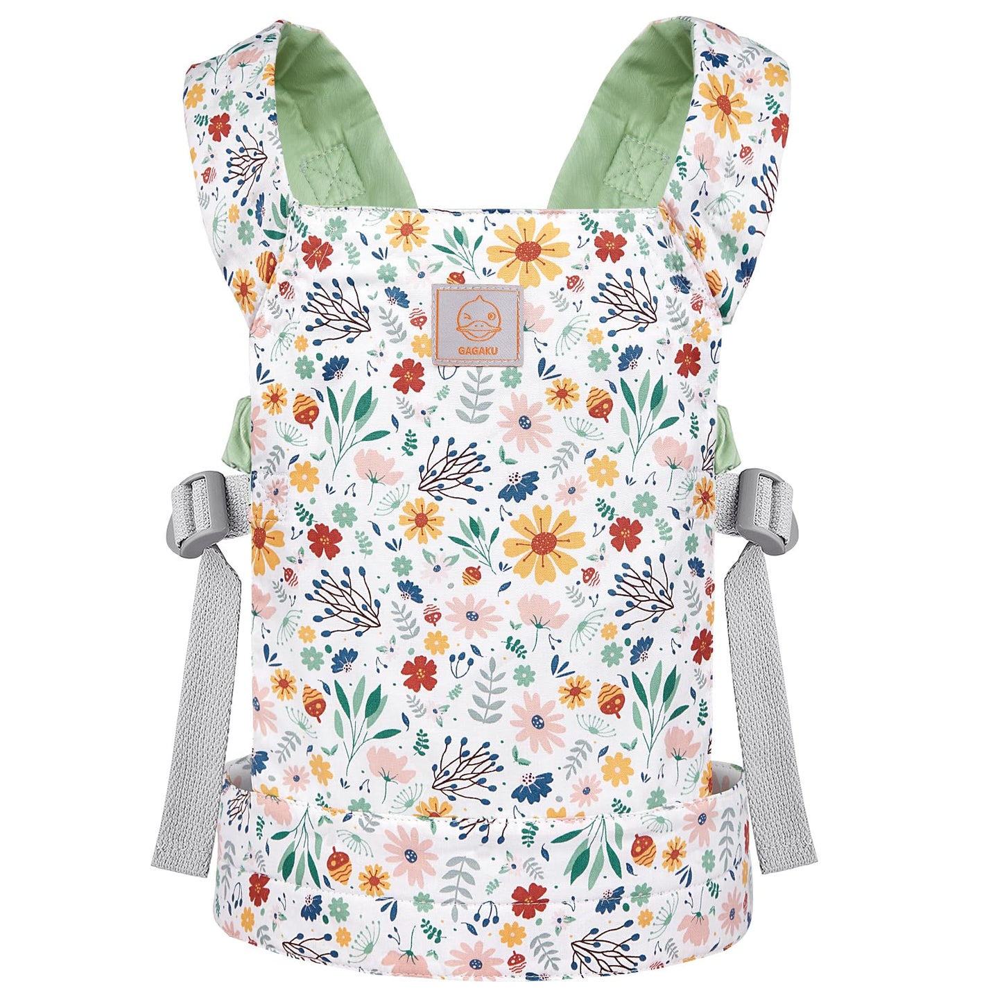 Gagaku Baby Doll Carrier, Toy Baby Carrier For Dolls, Baby Doll Carrier For Little Girls, Toddlers Kids Baby Doll Carrier With Adjustable Straps, Reborn Baby Doll Accessories - Green (Pinecones)
