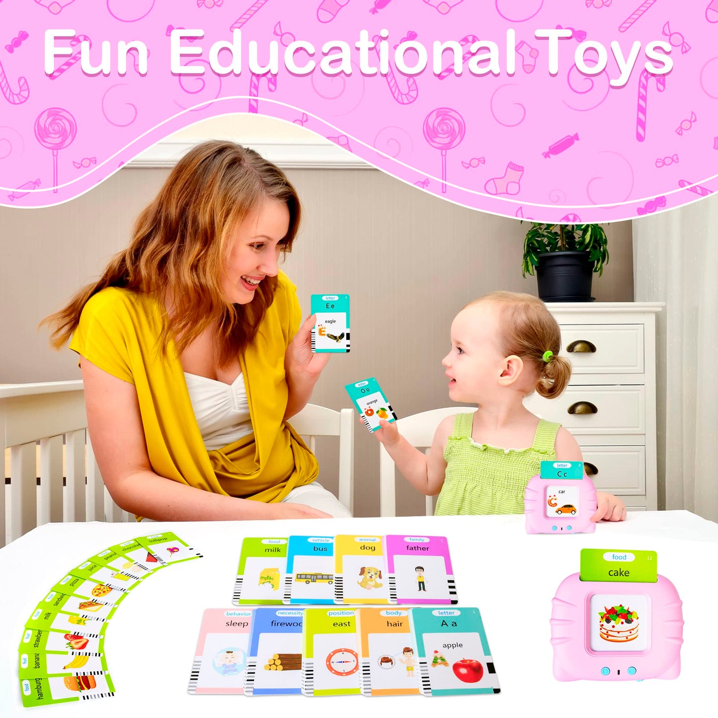 510 Talking Flash Cards For Toddlers 2-4 Years,Pocket Speech For Toddlers,Autism Sensory Toys,Learning Montessori Toys,Speech Therapy Toys For Kids Toddlers