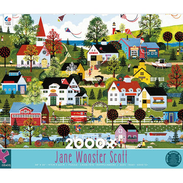 Ceaco 2000 Piece Jigsaw Puzzle - Jane Wooster Scott - On The Summer Wind - 38 x 26 inches - Cardboard