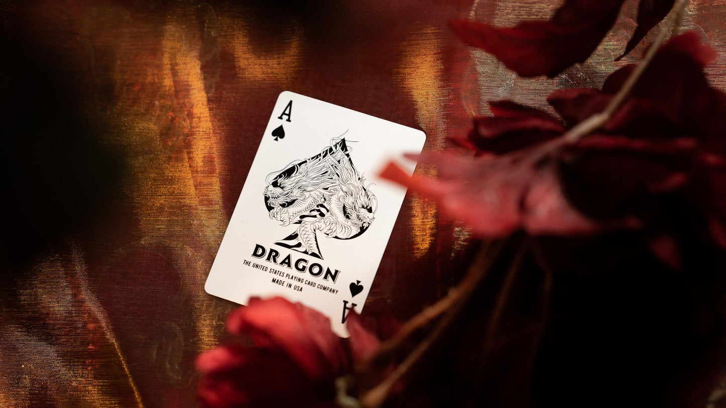 Bicycle Red Dragon Gold Foil Premium Playing Cards, 1 Deck