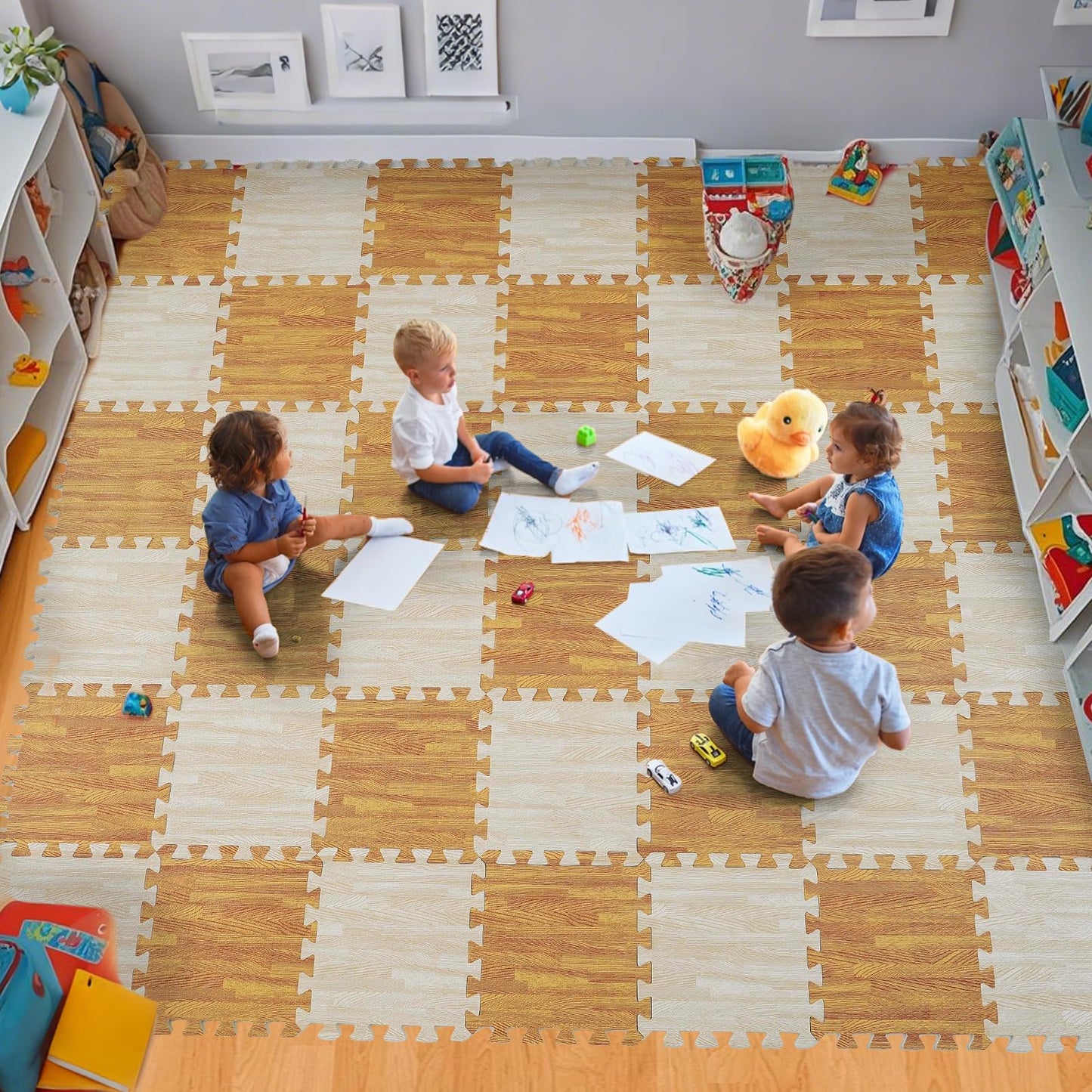 Skyweaver Foam Play Mat For Kids, Eva Non-Toxic Interlocking Floor Mats, Solid Colored Baby Playmat Foam Puzzled Floor Mats, Bab