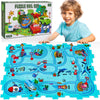 VESPRO 25PCS Puzzle Racer Kids Car Track Set - Ocean Themed, Educational Plastic Toys for Boys and Girls
