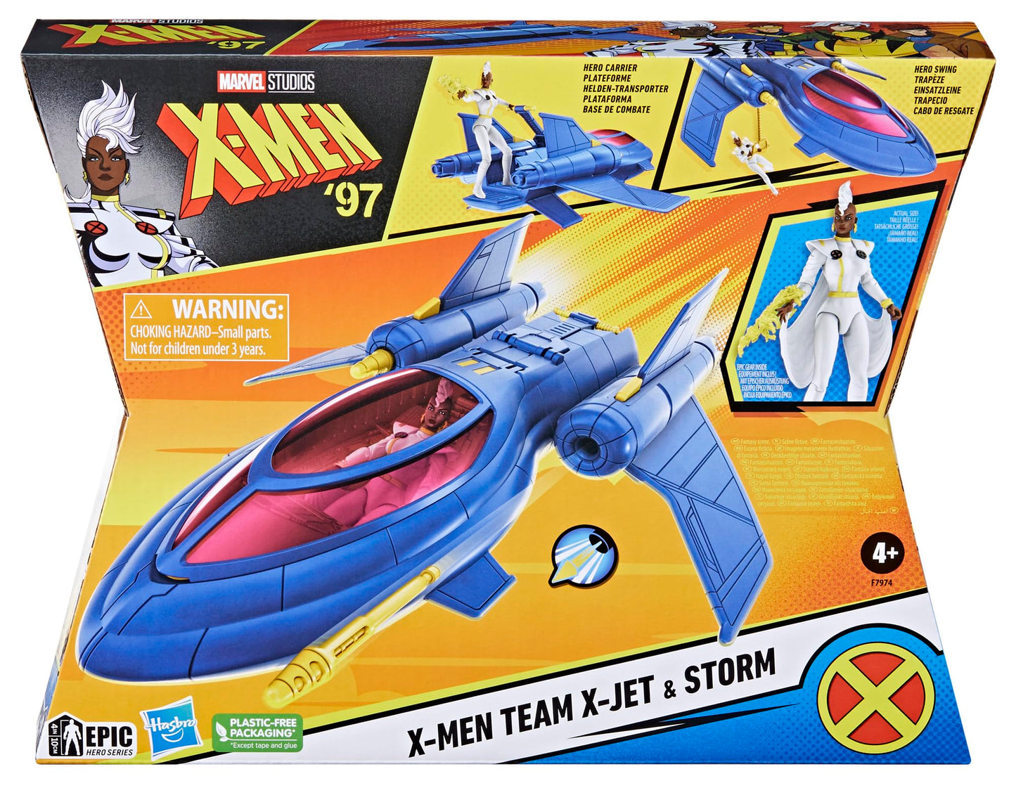 Marvel Studios X-Men '97, X-Men Team X-Jet And 4-Inch Storm Figure, Super Hero Toys And Action Figures For Kids Ages 4 And Up