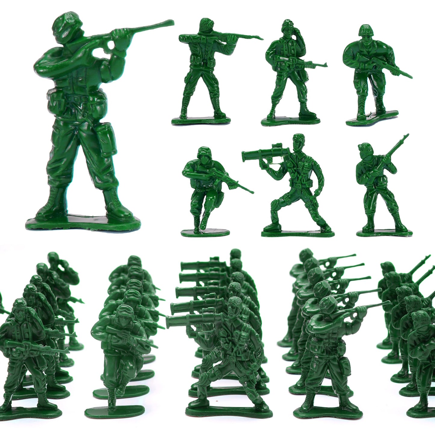 PROLOSO Toy Soliders Green Army Men Action Figures Plastic Army Men Sets Military Toys Various Poses Bulk Pack of 144