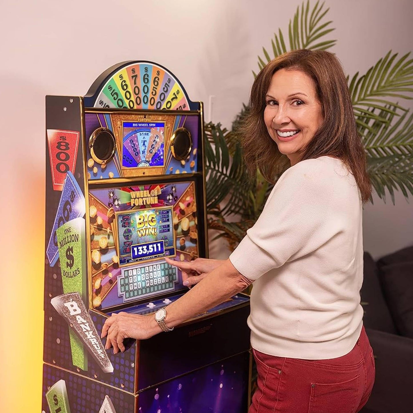 Arcade1Up Wheel Of Fortune Casinocade Deluxe Arcade Game Machine Stand Up Cabinet, 5 Ft