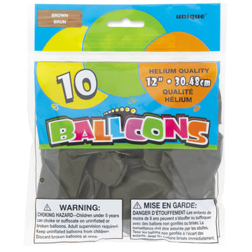 Brown Latex Balloons, 12' - Premium-Quality & Vibrant Party Decorations, Perfect For Any Celebration, 10 Count (Pack Of 1)