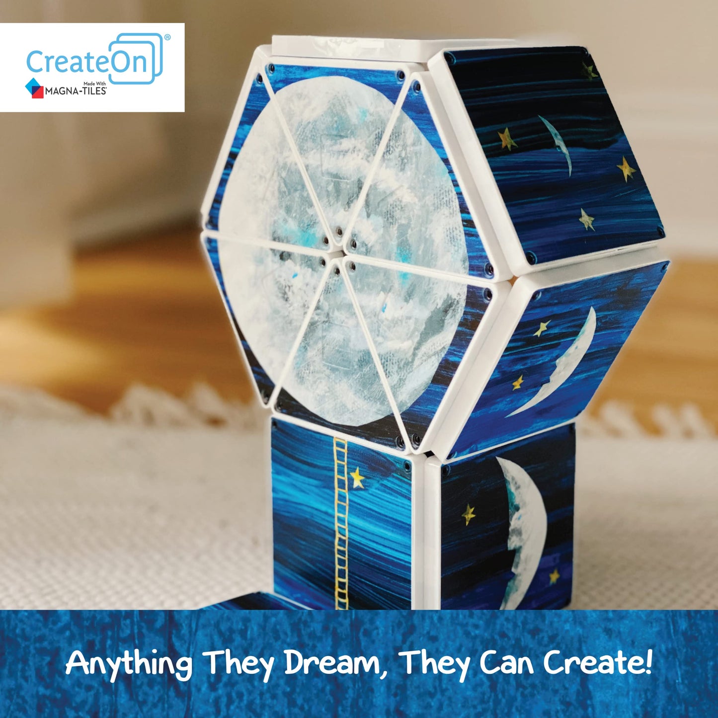 Papa Moon Magnetic Tiles by CreateOn