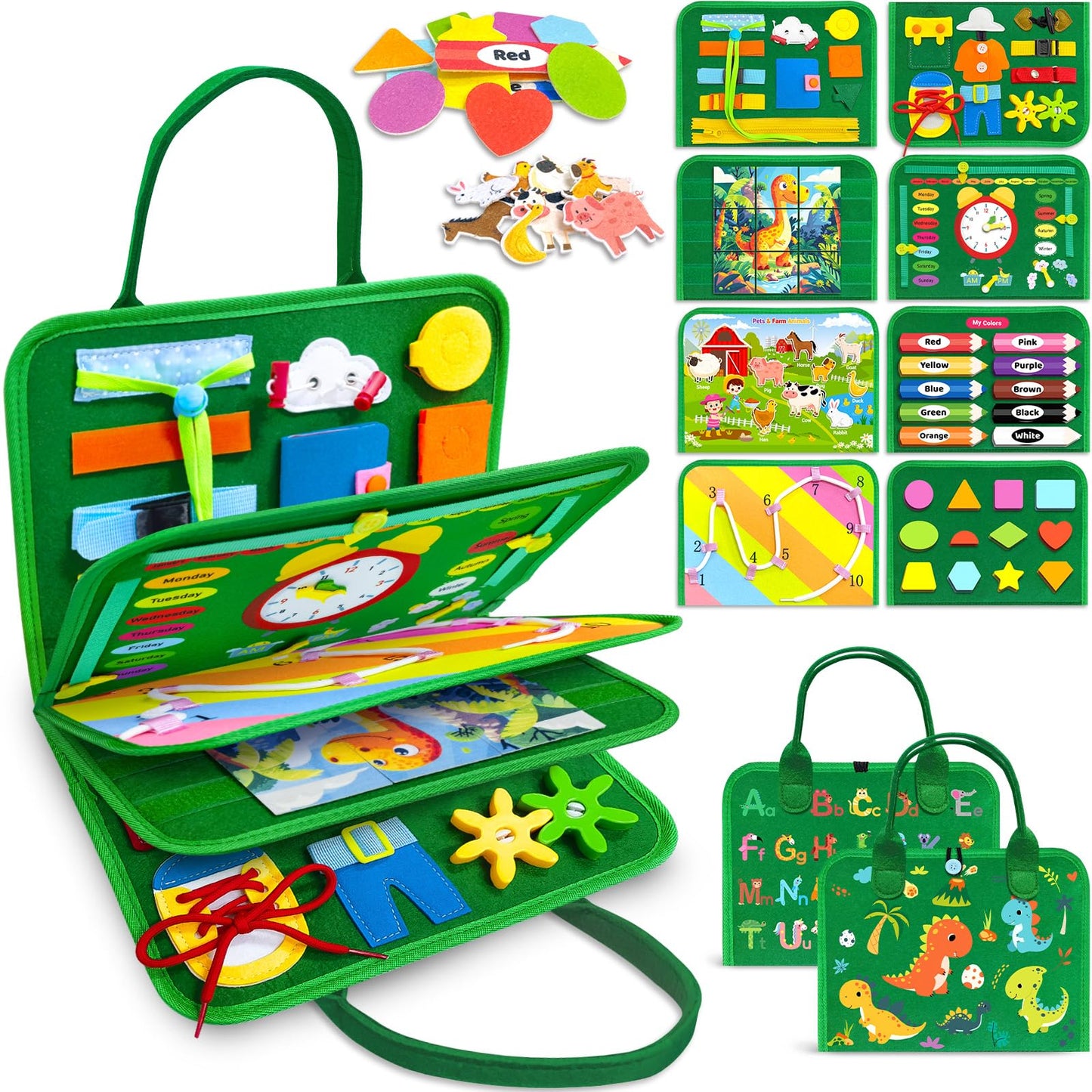 Gojmzo Busy Board Montessori Toys For Toddler Year Old Boy Girl Birthday Gifts, Busy Book Sensory Toys For Toddlers, Learning Ed