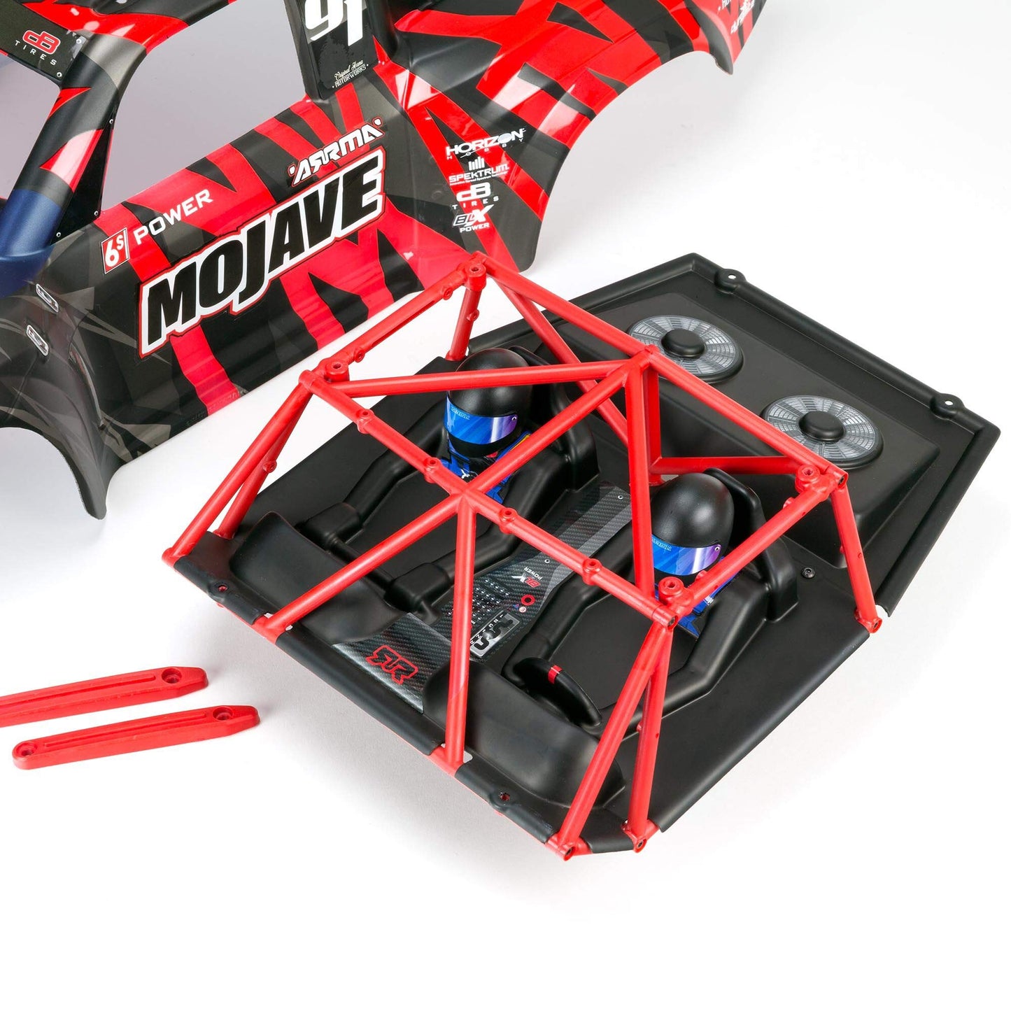 ARRMA RC Truck 1/7 Mojave 6S V2 4WD BLX Desert Truck with Spektrum Firma (Ready-to-Run), Red/Black, ARA7604V2T2