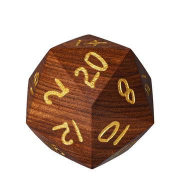 Hddais 50Mm Large D20 Dice, Red Sandalwood 20 Sided Dnd Dice Natural Wood D&D With Gift Case For Dungeons And Dragons Role Playi