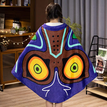 Marukqw Zelda Plush Glider Style Blanket Cloak Cosplay Prop L60 Inch W43 Inch (Dark Blue)