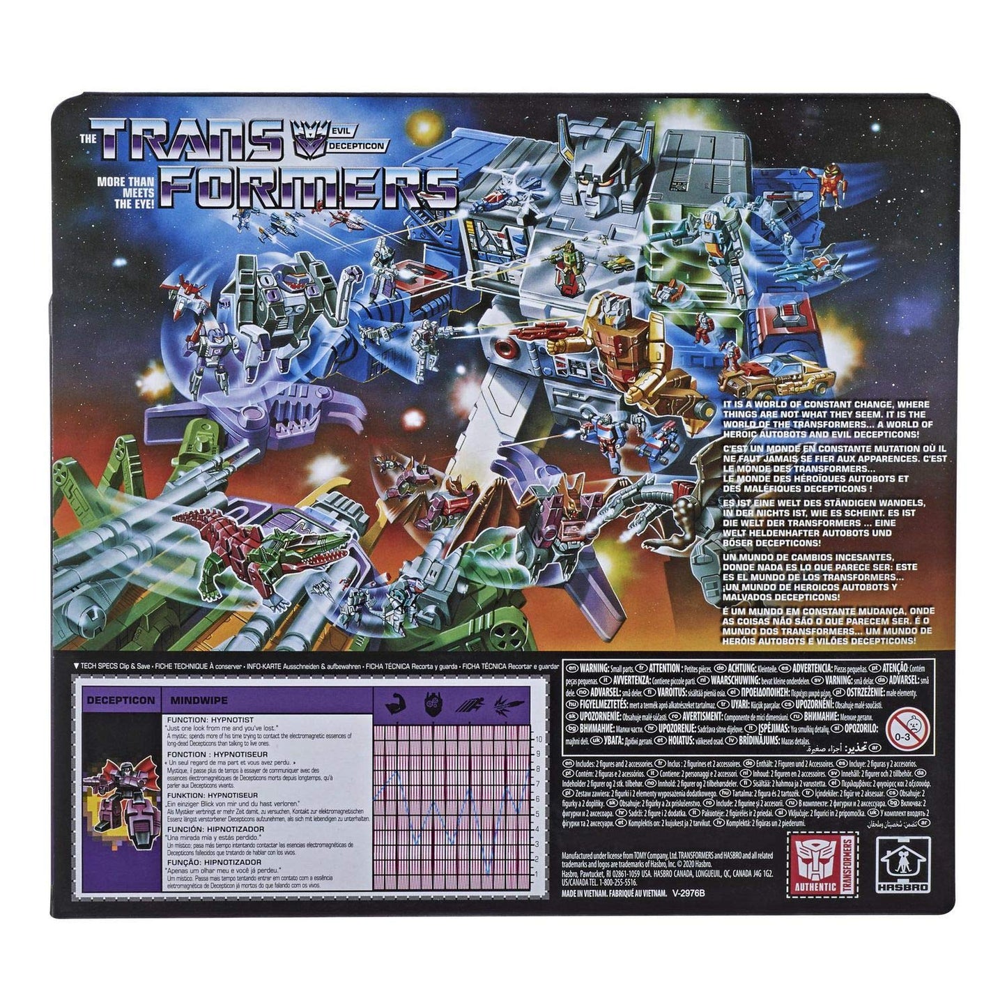 Transformers 2021 Modern Figure In Retro Packaging Decepticon Headmaster Mindwipe With Vorath