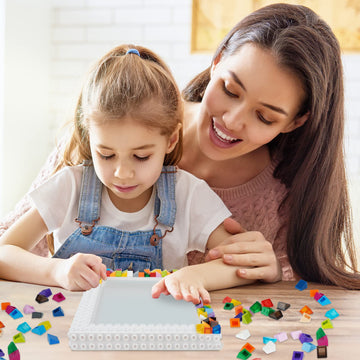 HAPMARS DIY Mosaic Block Photo Frame Making Kit - Creative Arts & Crafts for Kids Ages 6-12, Mosaic Craft Kits STEM Learning Act