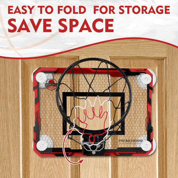 Runbow Indoor Mini Basketball Hoops Backboard With Powerful Suction Cups,Wall Mounted Door Basketball Hoops,Toys With Balls Gift