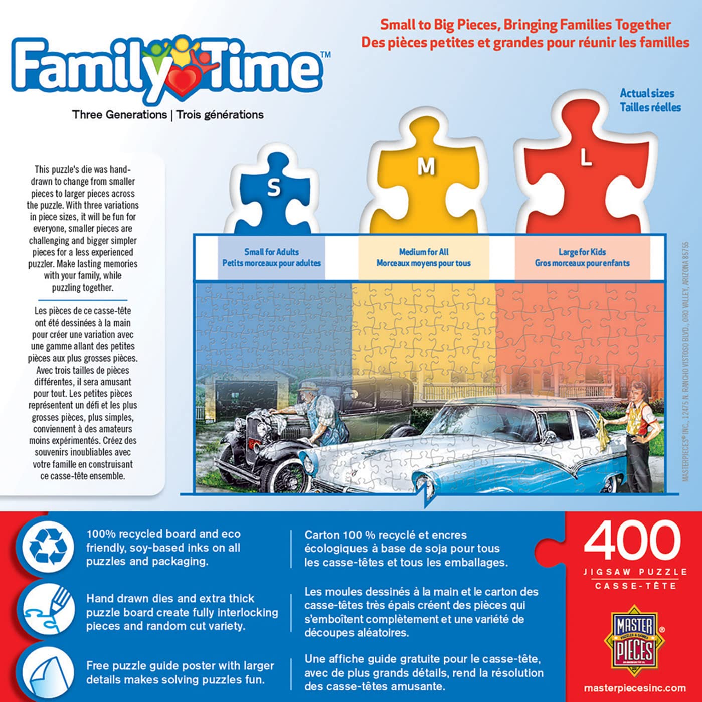 Masterpieces 400 Piece Jigsaw Puzzle For Adults, Family, Or Youth - Three Generations - 18''X24''